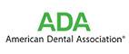 The image is a logo with the text ADA prominently displayed, indicating it is related to American Dental Association.